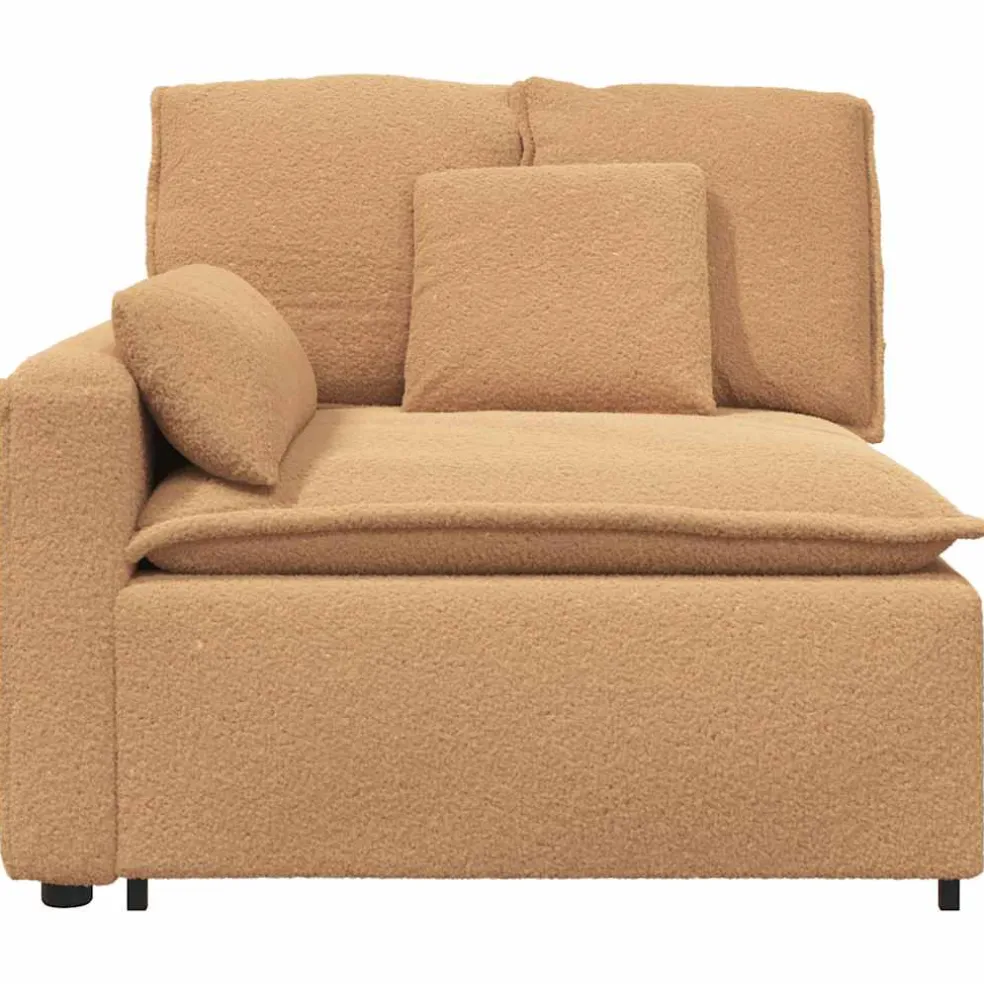 vidaXL Modulaire bank Armleuning eindmodule met kussens 100 cm beige