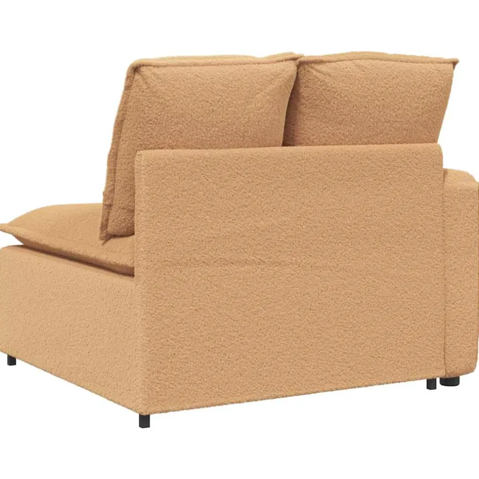 vidaXL Modulaire bank Armleuning eindmodule met kussens 100 cm beige