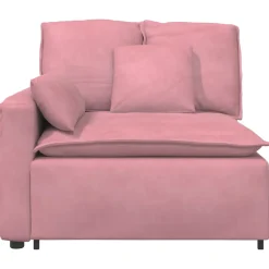 vidaXL Modulaire bank Armleuning eindmodule met kussens 100 cm roze