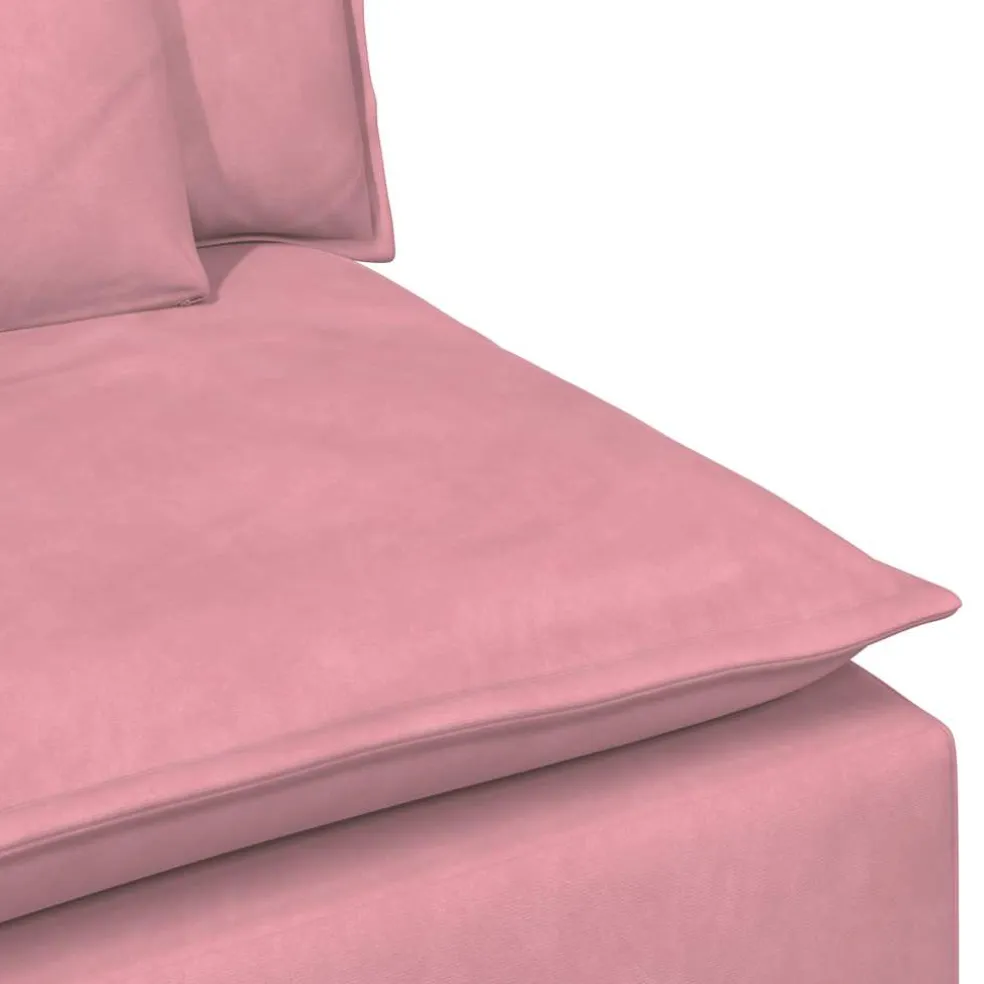 vidaXL Modulaire bank Armleuning eindmodule met kussens 100 cm roze