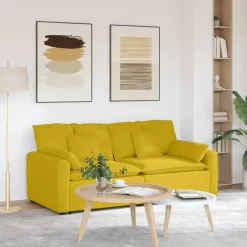 vidaXL Modulaire bank met kussens geel