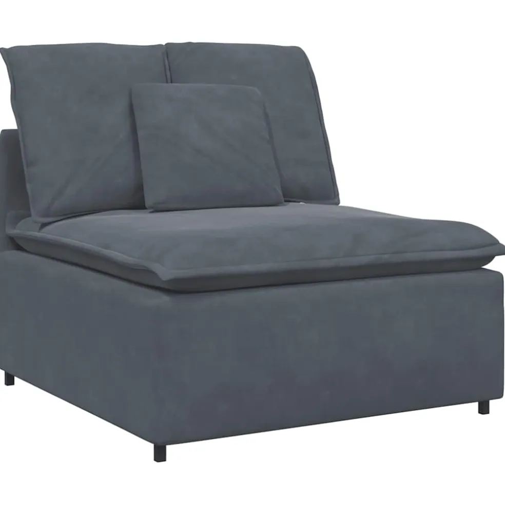 vidaXL Modulaire bank met kussens fluweel donkergrijs