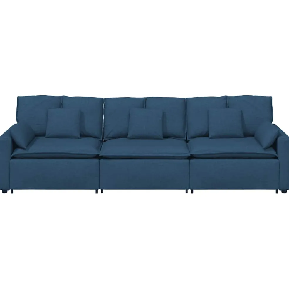 vidaXL Modulaire bank met kussens blauw