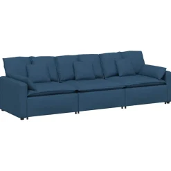 vidaXL Modulaire bank met kussens blauw