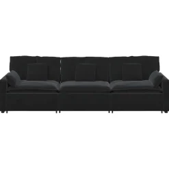 vidaXL Modulaire bank met kussens zwart