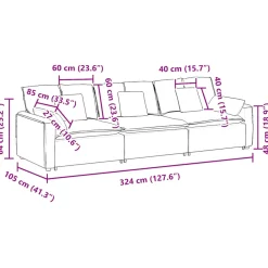 vidaXL Modulaire bank met kussens zwart