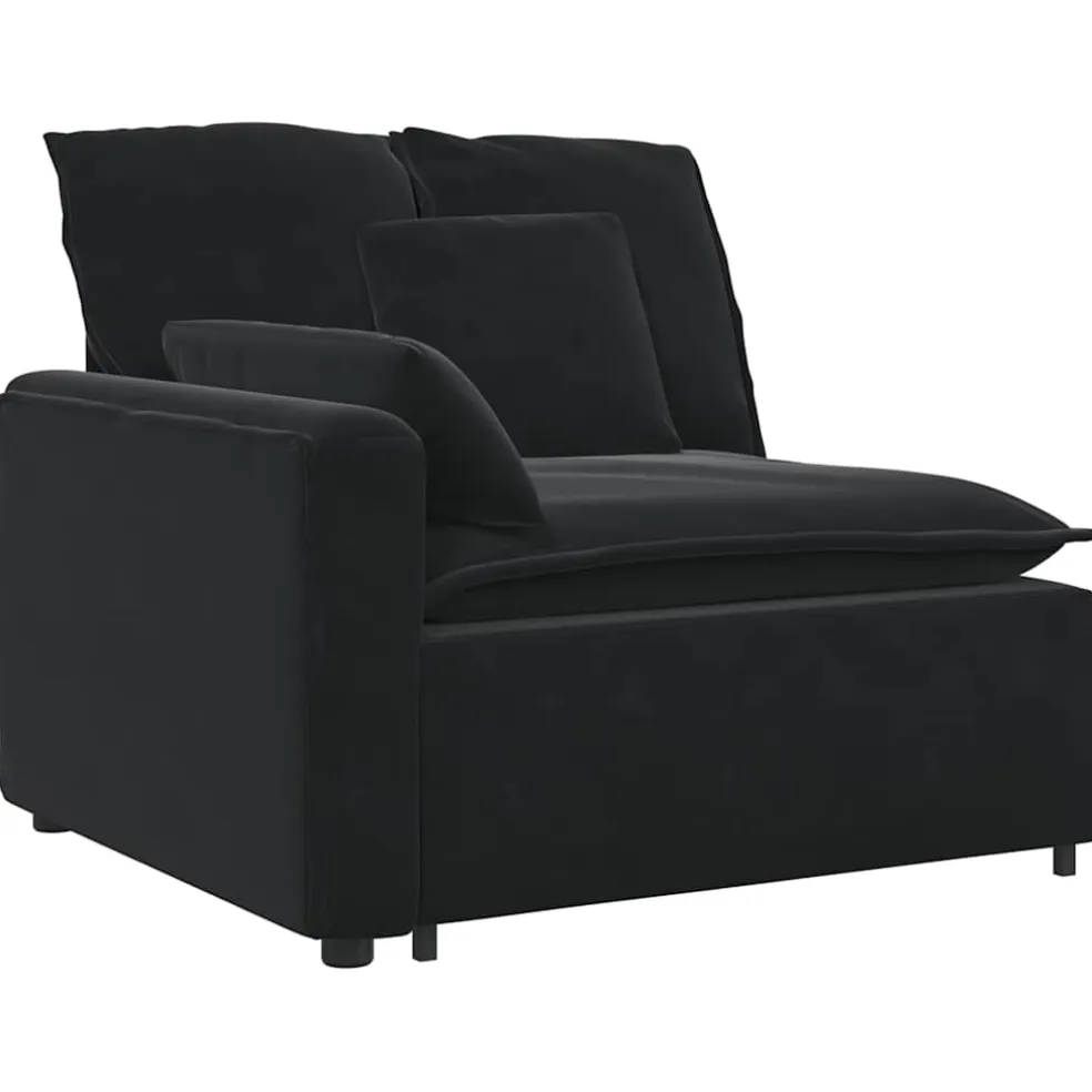 vidaXL Modulaire bank met kussens zwart