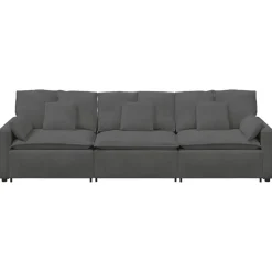vidaXL Modulaire bank met kussens donkergrijs