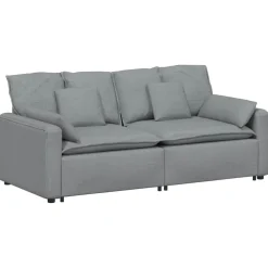 vidaXL Modulaire bank met kussens lichtgrijs