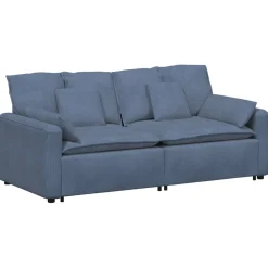 vidaXL Modulaire bank met kussens blauw