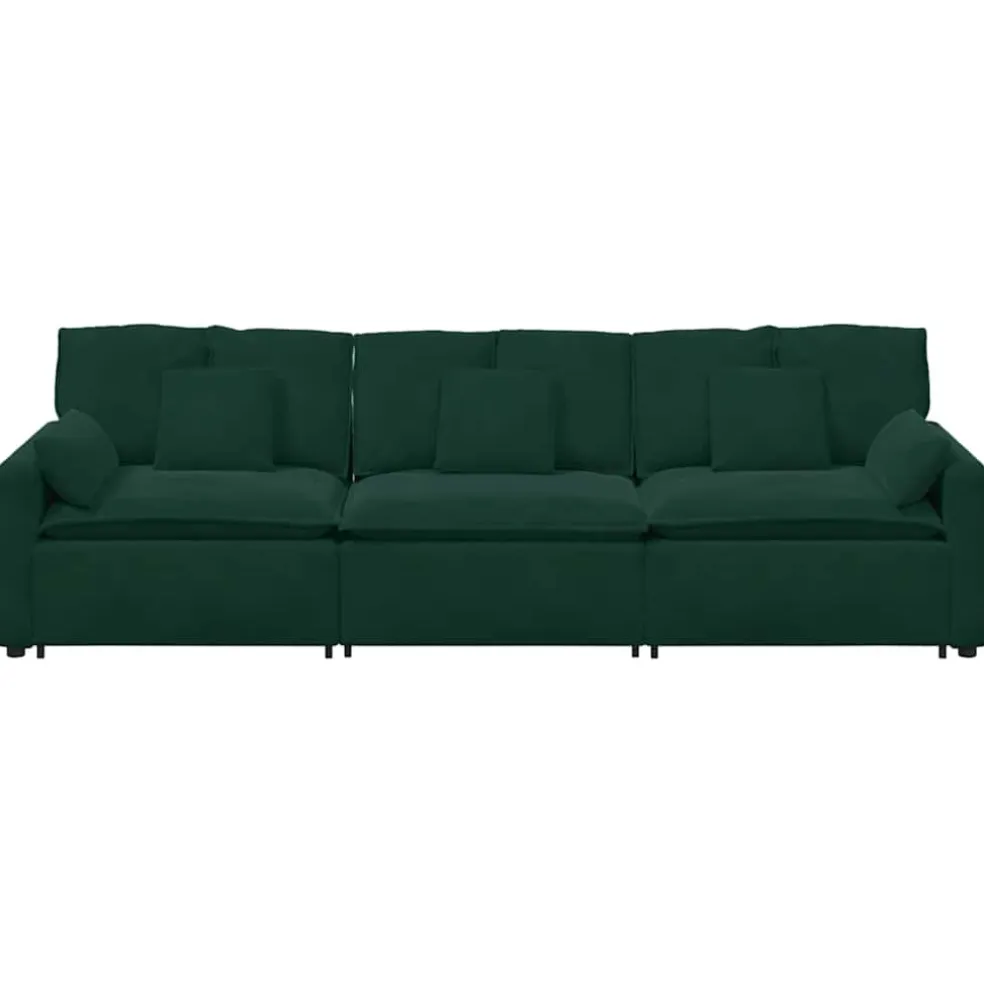 vidaXL Modulaire bank met kussens blauw