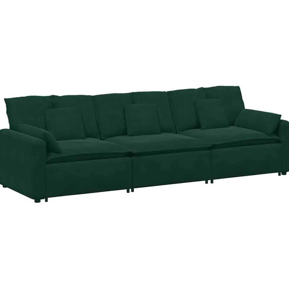 vidaXL Modulaire bank met kussens blauw