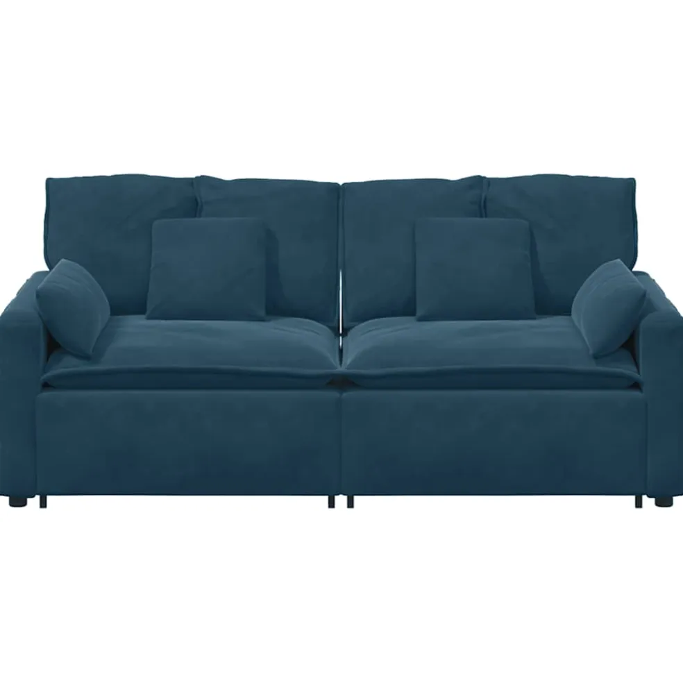 vidaXL Modulaire bank met kussens blauw