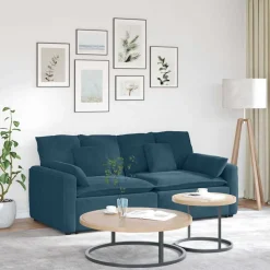 vidaXL Modulaire bank met kussens blauw
