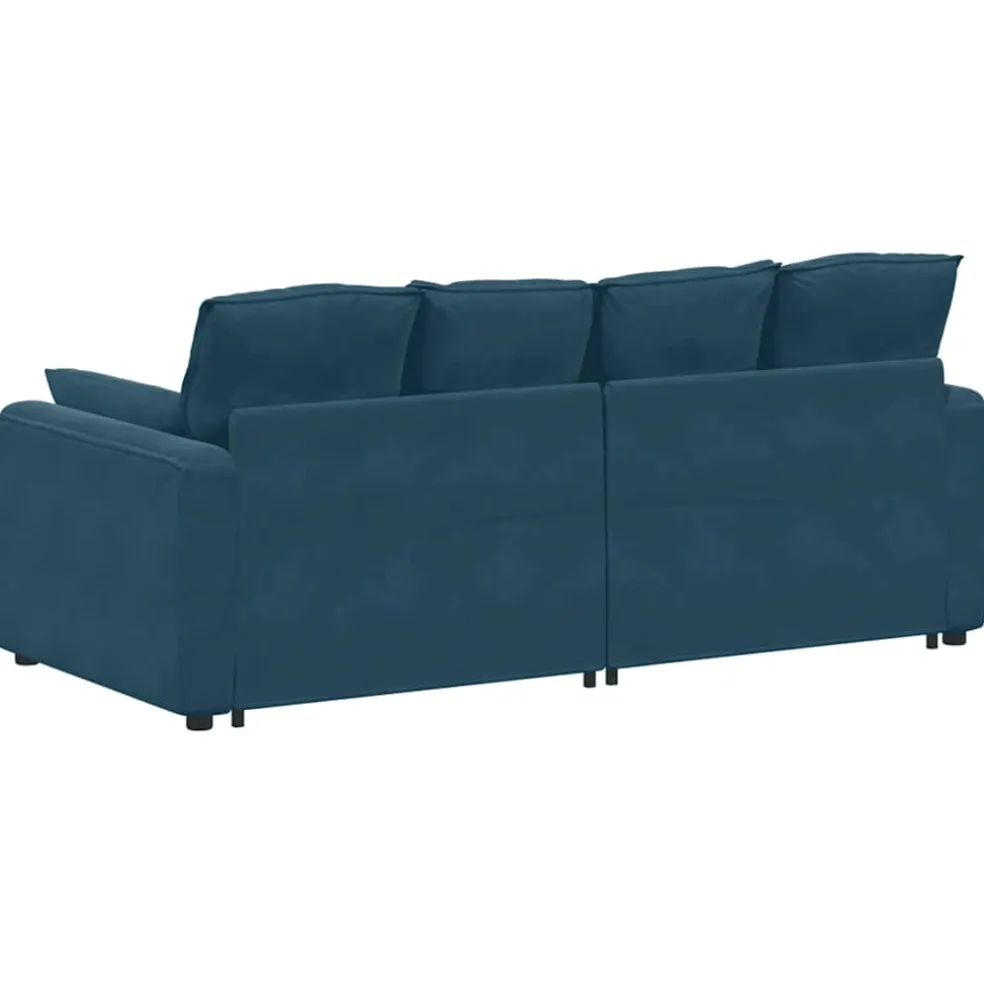 vidaXL Modulaire bank met kussens blauw