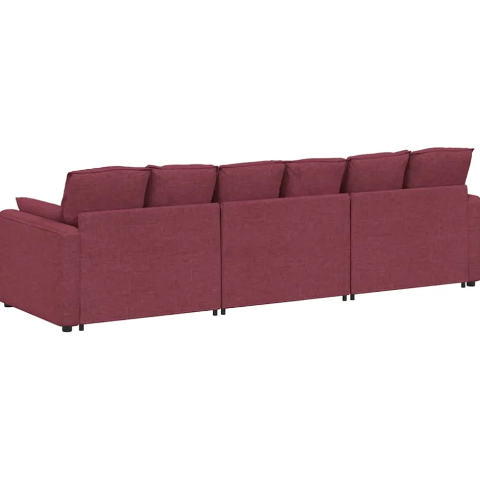 vidaXL Modulaire bank met kussens wijnrood