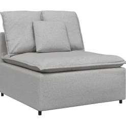 vidaXL Modulaire bank met kussens wolk grijs