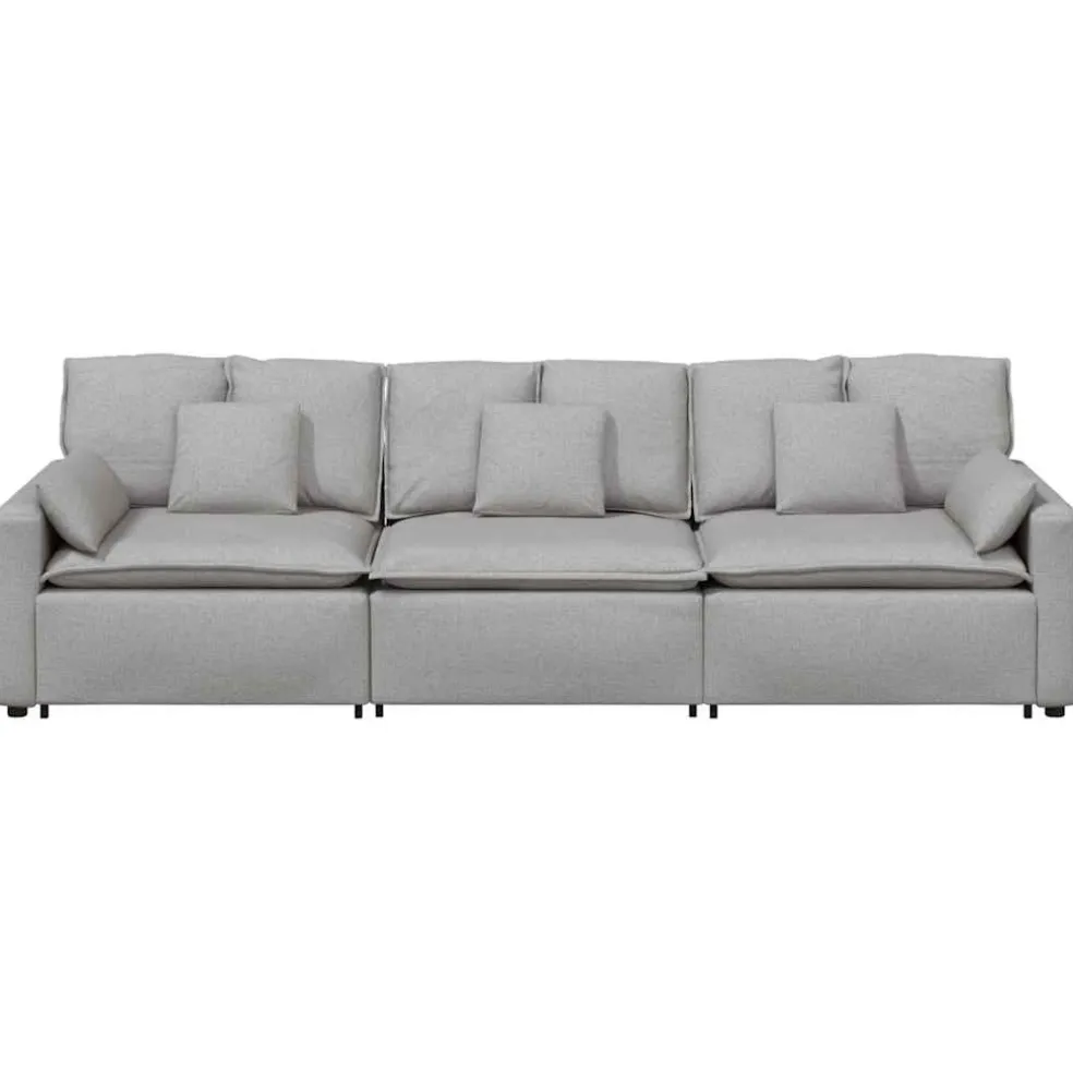 vidaXL Modulaire bank met kussens wolk grijs