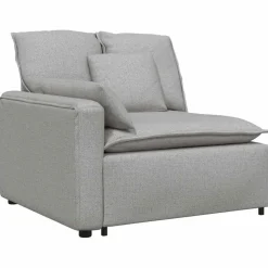 vidaXL Modulaire bank met kussens wolk grijs