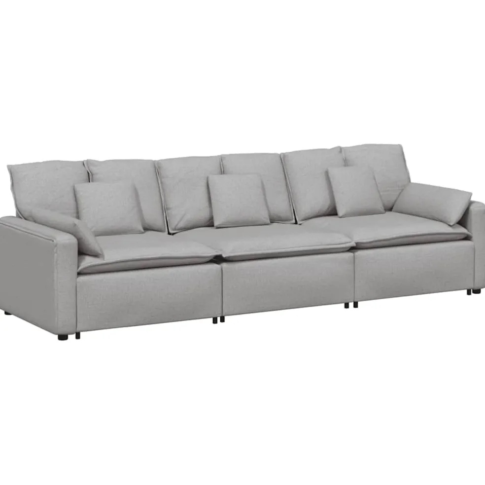 vidaXL Modulaire bank met kussens wolk grijs