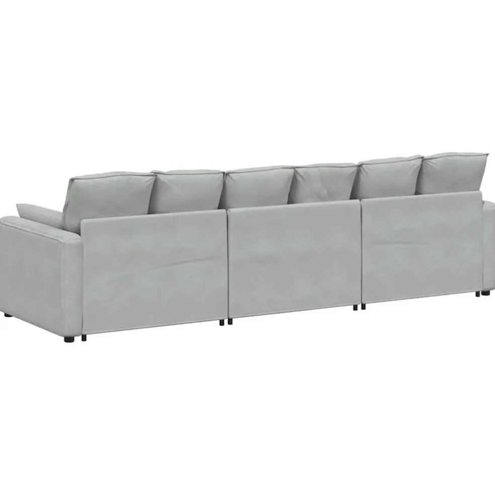 vidaXL Modulaire bank met kussens lichtgrijs