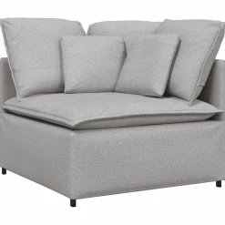 vidaXL Modulaire bank met kussens stof wolk grijs