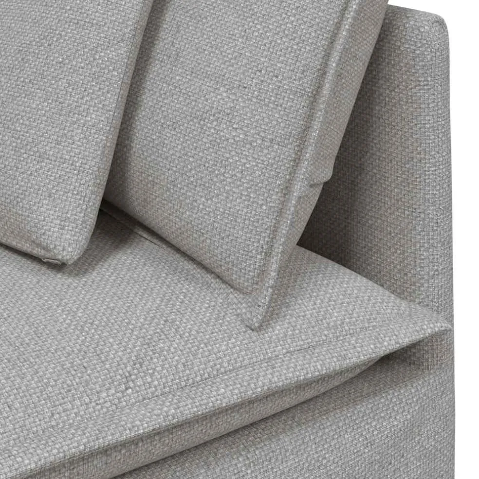 vidaXL Modulaire bank met kussens stof wolk grijs