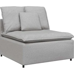 vidaXL Modulaire bank met kussens stof wolk grijs