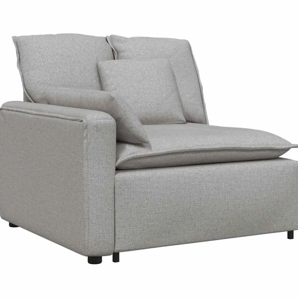 vidaXL Modulaire bank met kussens stof wolk grijs