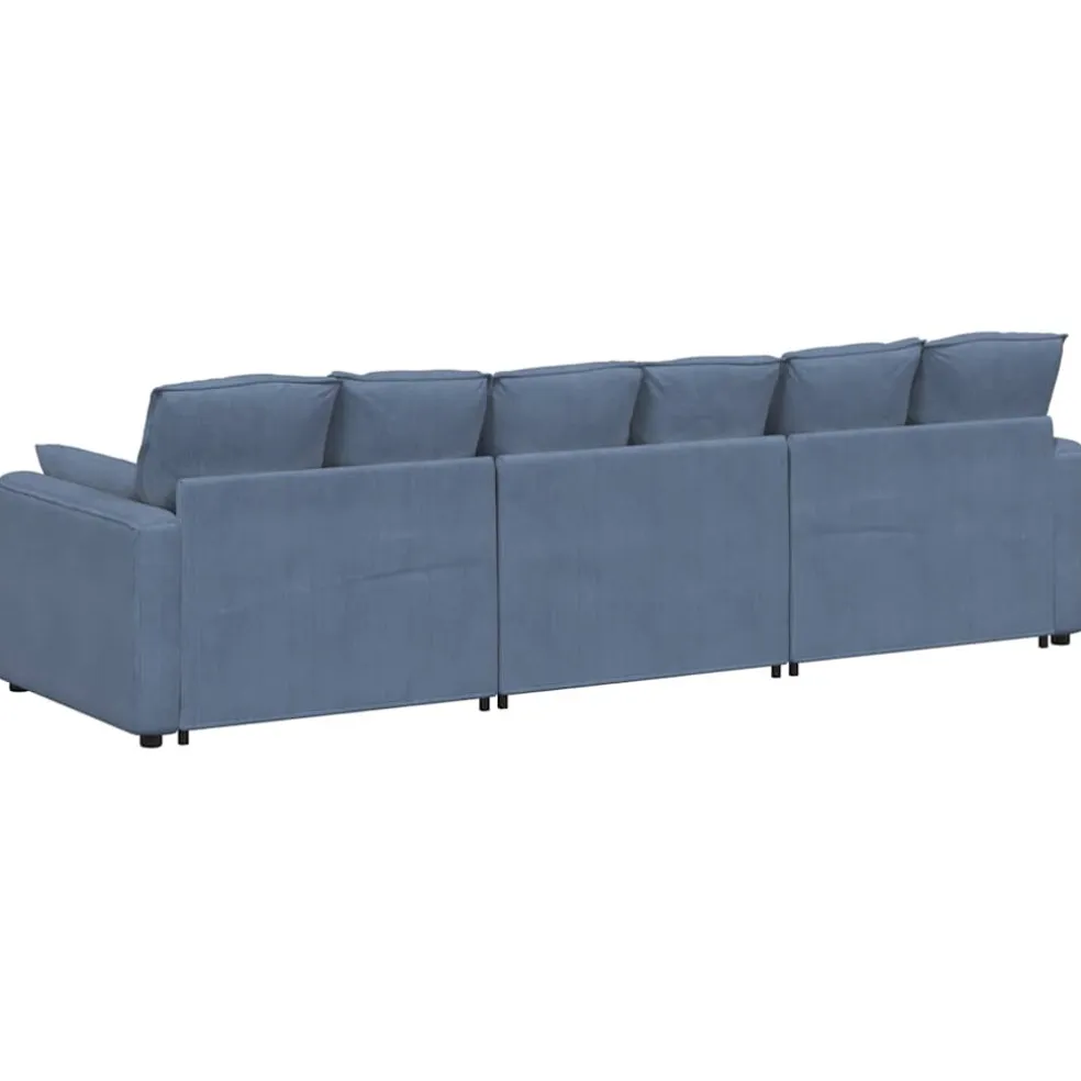 vidaXL Modulaire bank met kussens blauw