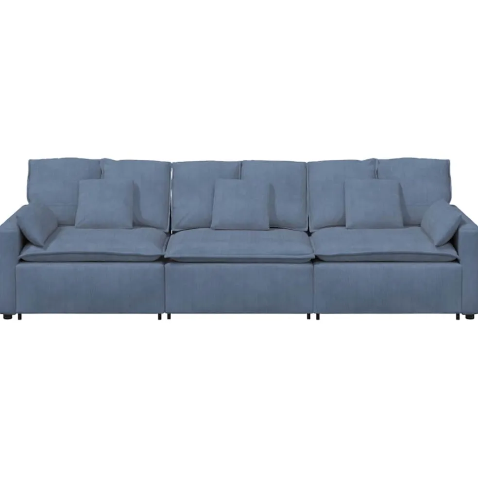 vidaXL Modulaire bank met kussens blauw