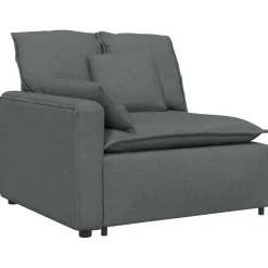 vidaXL Modulaire bank met kussens stof donkergrijs
