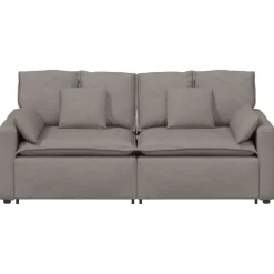 vidaXL Modulaire bank met kussens taupe