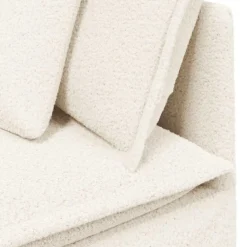 vidaXL Modulaire bank met kussens gekrulde wolachtige stof crème