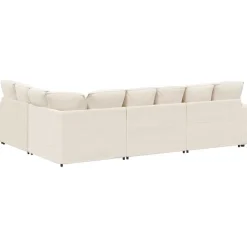 vidaXL Modulaire bank met kussens gekrulde wolachtige stof crème