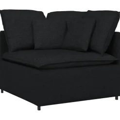 vidaXL Modulaire bank met kussens stof zwart