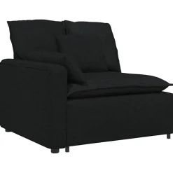 vidaXL Modulaire bank met kussens stof zwart