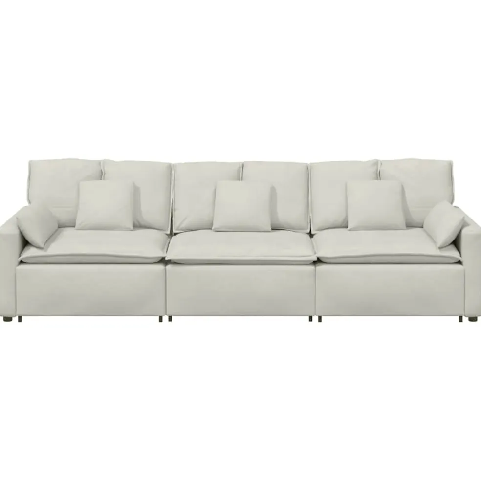 vidaXL Modulaire bank met kussens crèmekleurig