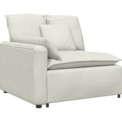 vidaXL Modulaire bank met kussens crèmekleurig