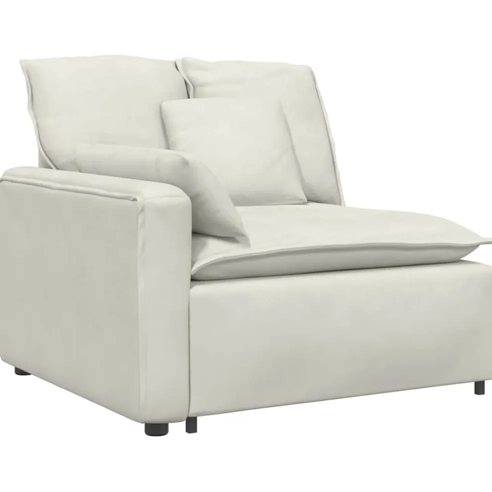 vidaXL Modulaire bank met kussens crèmekleurig