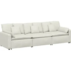 vidaXL Modulaire bank met kussens crèmekleurig