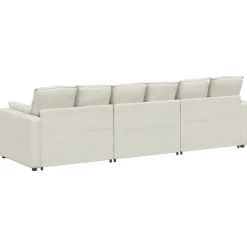 vidaXL Modulaire bank met kussens crèmekleurig