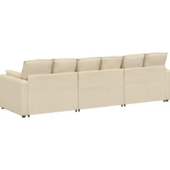 vidaXL Modulaire bank met kussens crèmekleurig