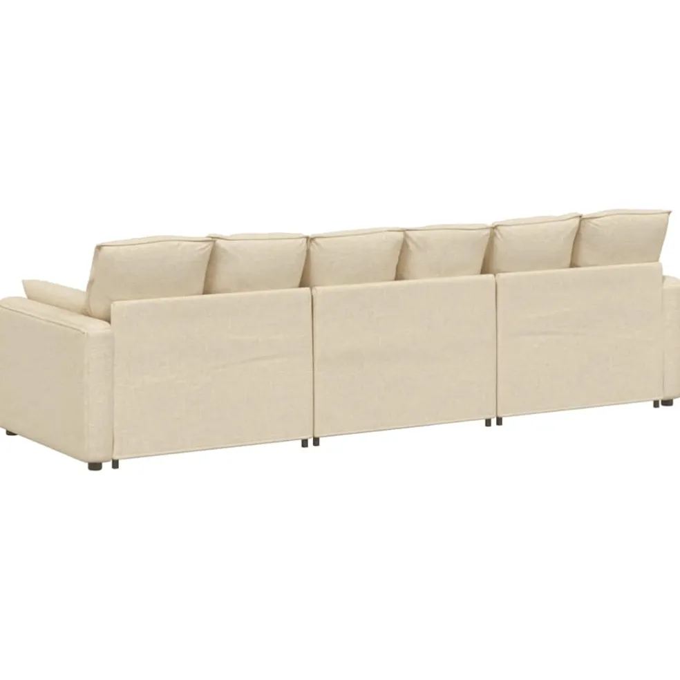 vidaXL Modulaire bank met kussens crèmekleurig
