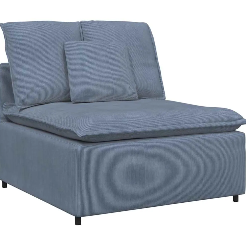 vidaXL Modulaire bank met kussens corduroy stof blauw