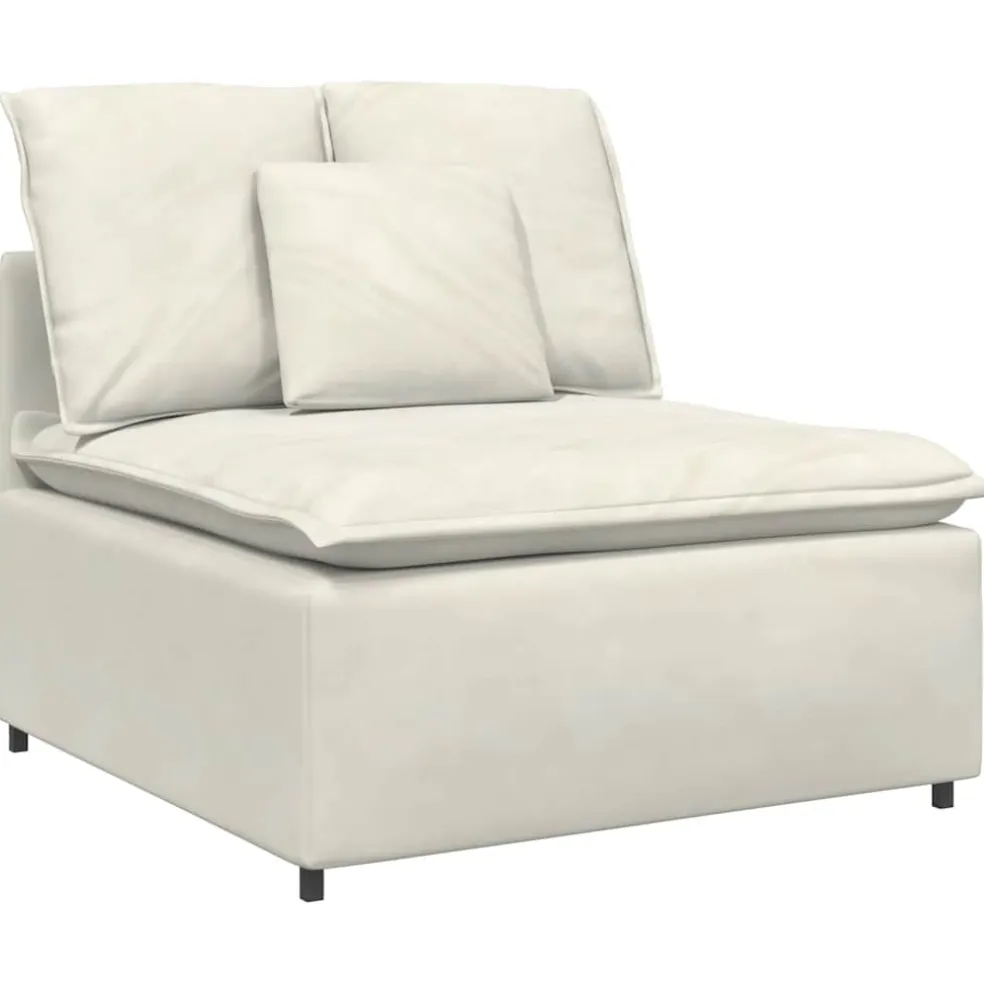 vidaXL Modulaire bank met kussens fluweel crèmekleurig