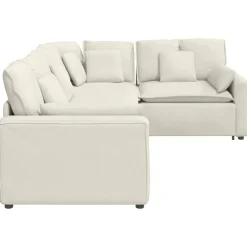 vidaXL Modulaire bank met kussens fluweel crèmekleurig