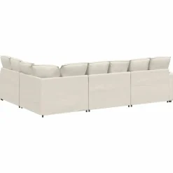 vidaXL Modulaire bank met kussens fluweel crèmekleurig