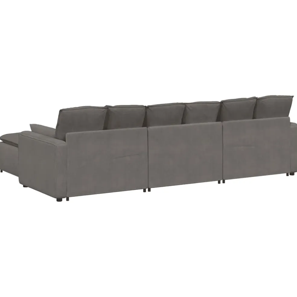 vidaXL Modulaire bank met voetenbank en kussens lichtgrijs