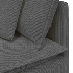 vidaXL Modulaire bank met voetenbank&kussens corduroy stof donkergrijs